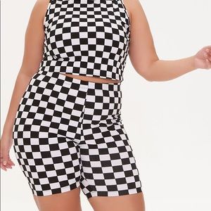 Checkered bike shorts. Very lightly worn.